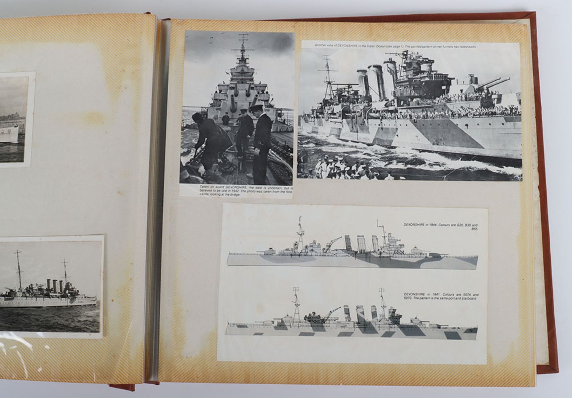 HMS Devonshire Album charting the history of the ship since 1929 when an accidental explosion wrecke - Bild 14 aus 29