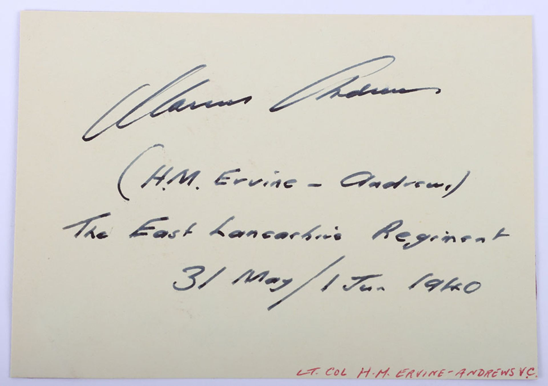 Victoria Cross World War II signatures on letters, cards, clipped documents copied London Gazette ci - Bild 2 aus 11
