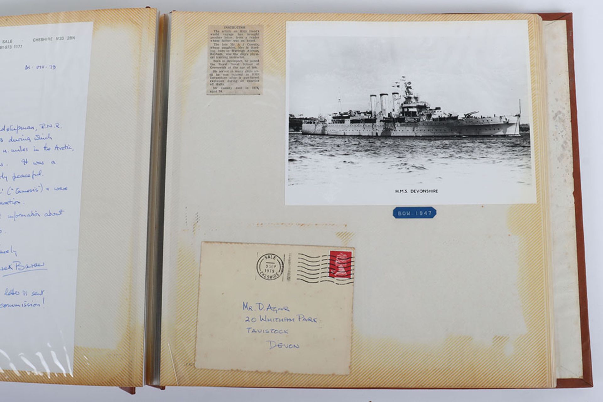 HMS Devonshire Album charting the history of the ship since 1929 when an accidental explosion wrecke - Bild 16 aus 29