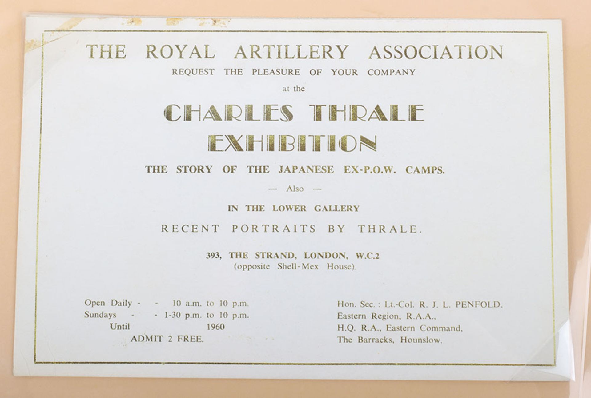 Substantial Archive relating to Charle's Thrale's Exhibition and his life as a POW - Image 8 of 21