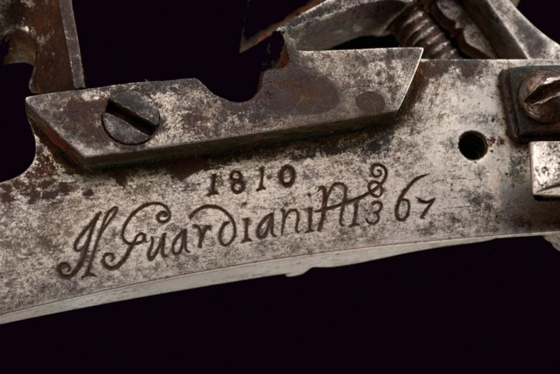 A Roman-style flintlock signed 'Il Guardiani' - Image 2 of 4