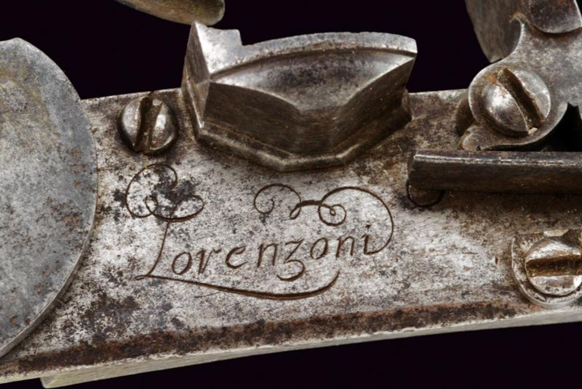 A flintlock signed Lorenzoni - Bild 2 aus 3