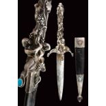 An elegant silver mounted romantic dagger