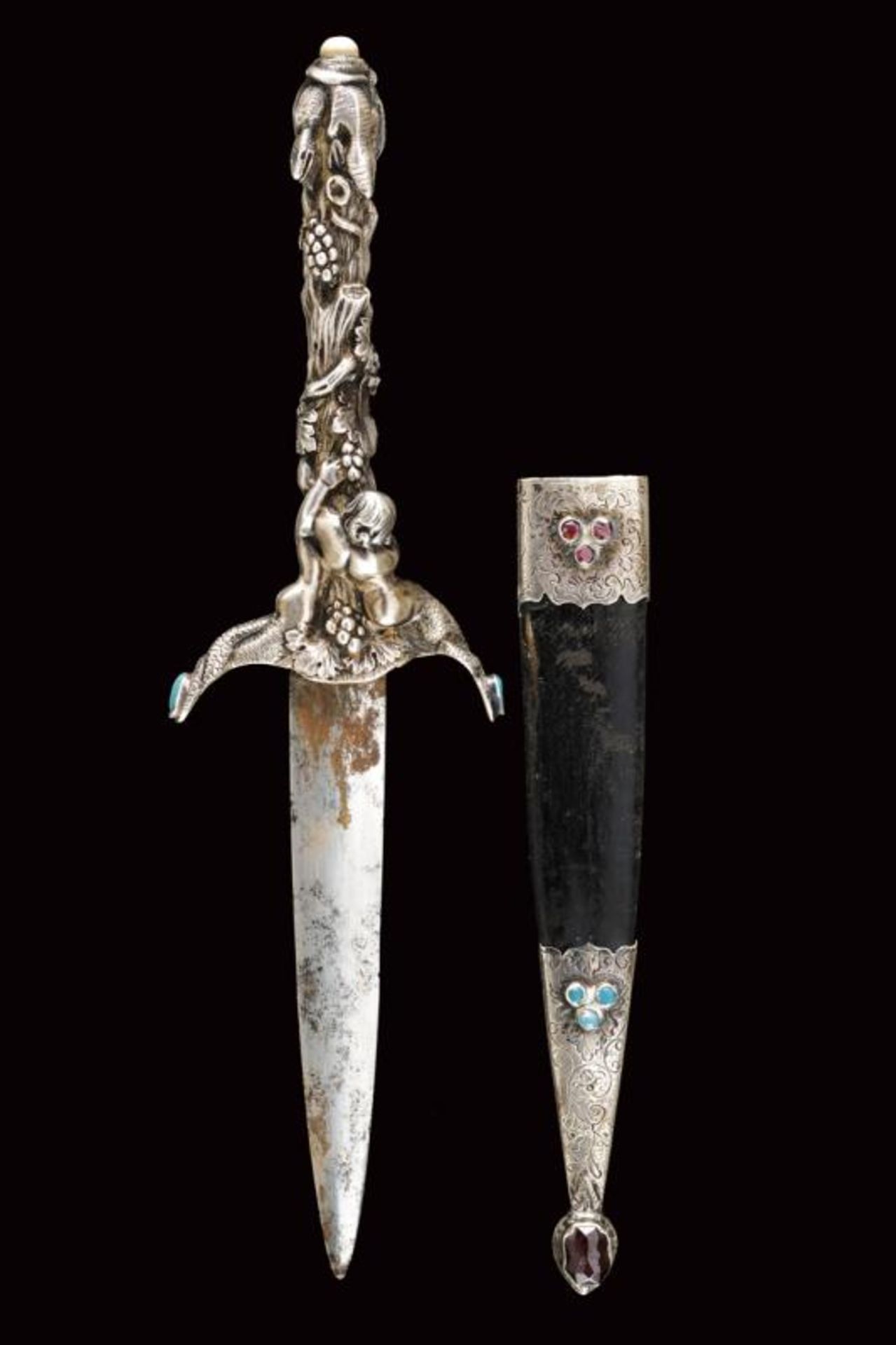 An elegant silver mounted romantic dagger - Image 9 of 9