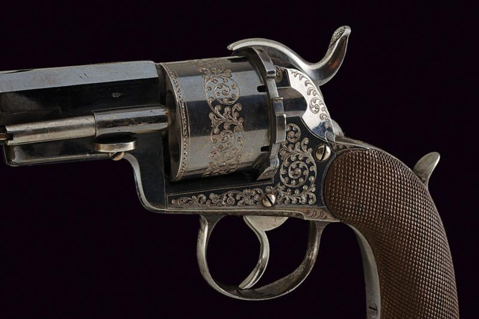A rare and fine pinfire revolver by Pliers - Image 2 of 5