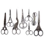 A lot of seven scissors