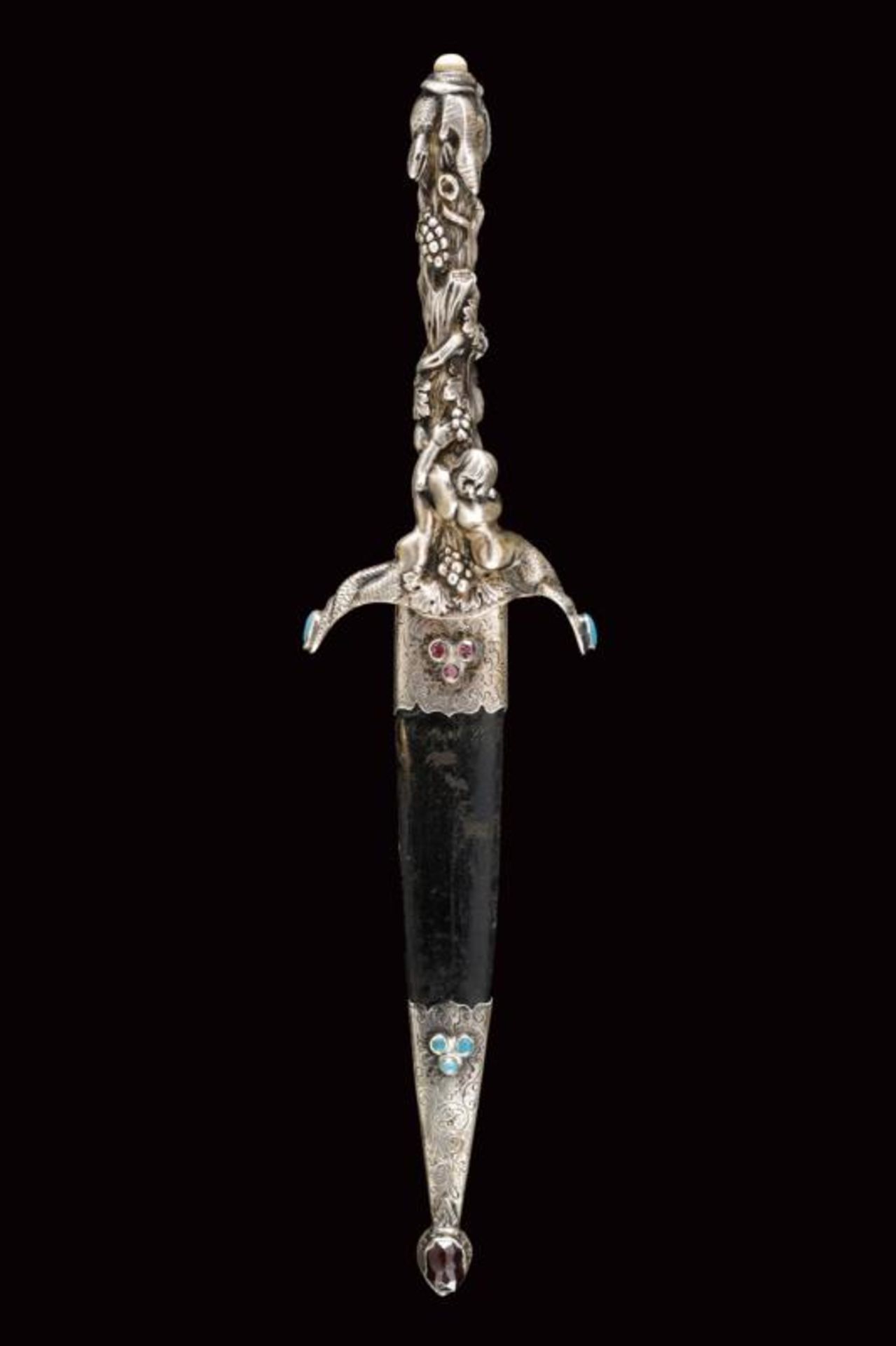 An elegant silver mounted romantic dagger - Image 5 of 9