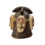 A wooden helmet for a tribal chief