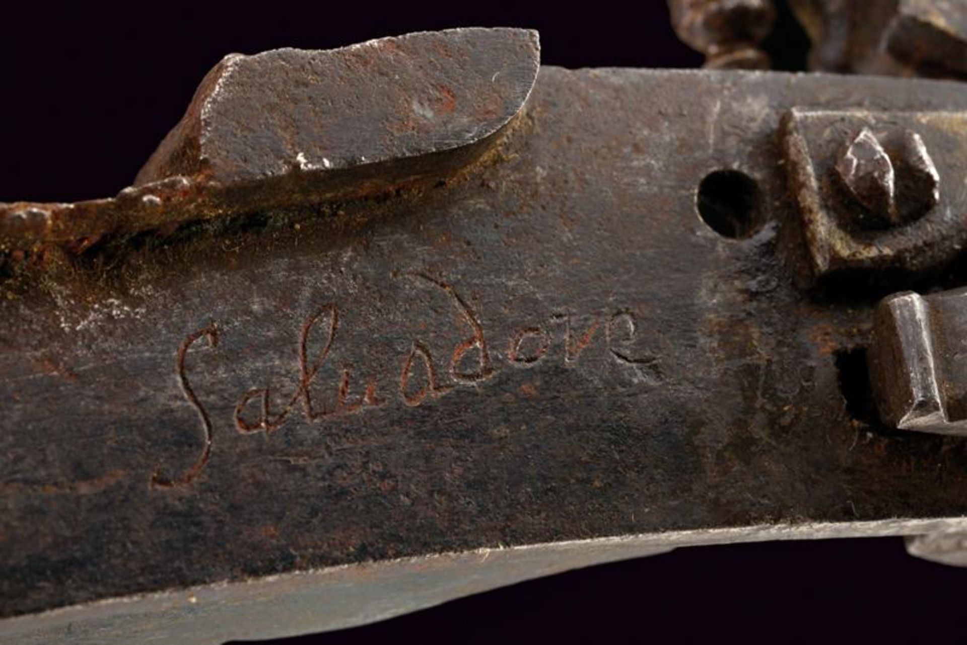 A scarce and interesting Roman-style flintlock signed Salvadore - Bild 6 aus 6