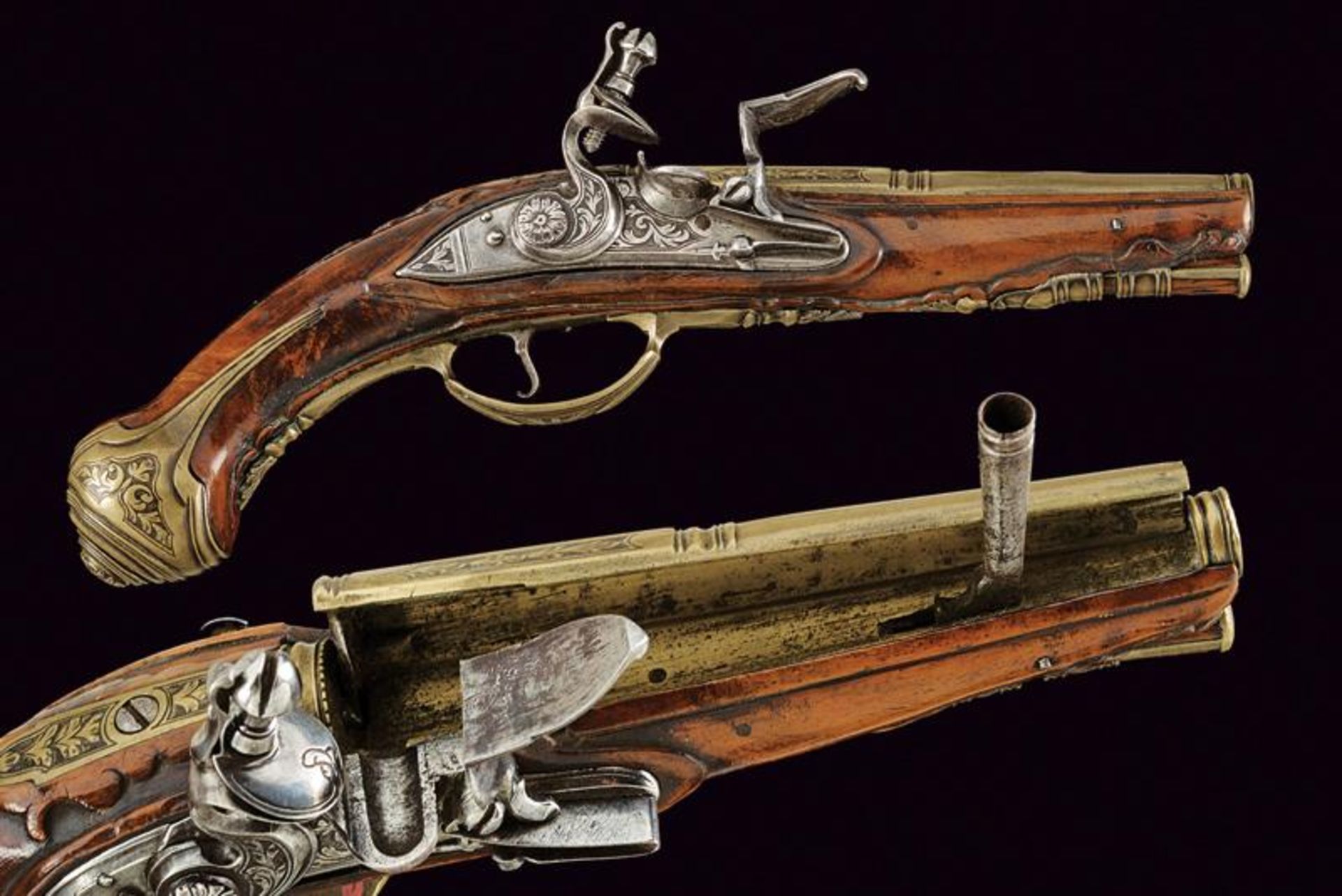 A beautiful flintlock tinder lighter shaped as a pistol