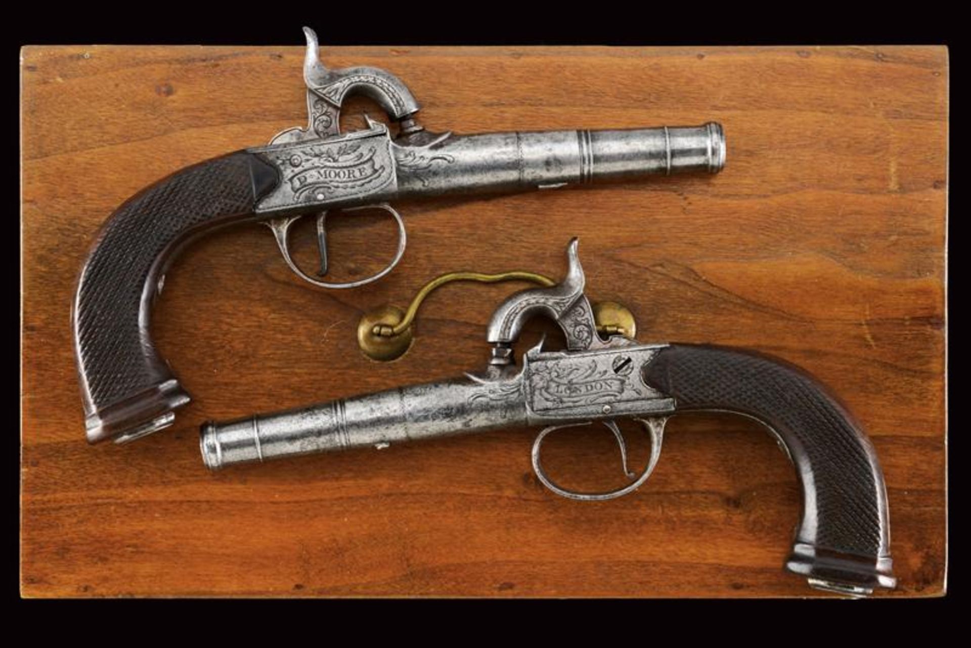 A pair of cased percussion pistols by D. Moore - Bild 5 aus 7