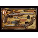 A pair of cased percussion pistols