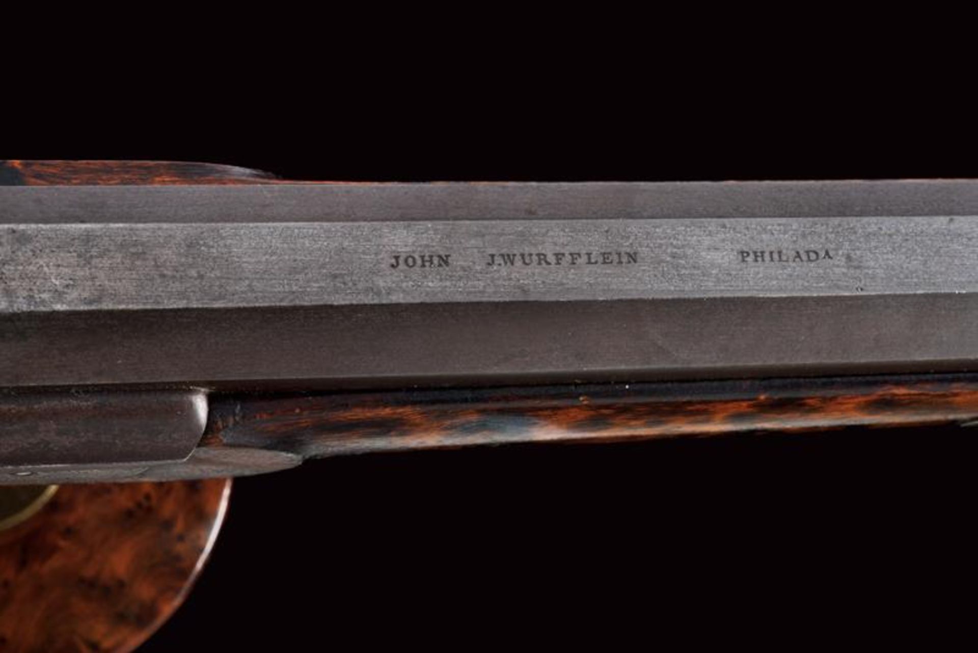 An elegant percussion target carbine by John J. Wurfflein with accessories - Image 3 of 14