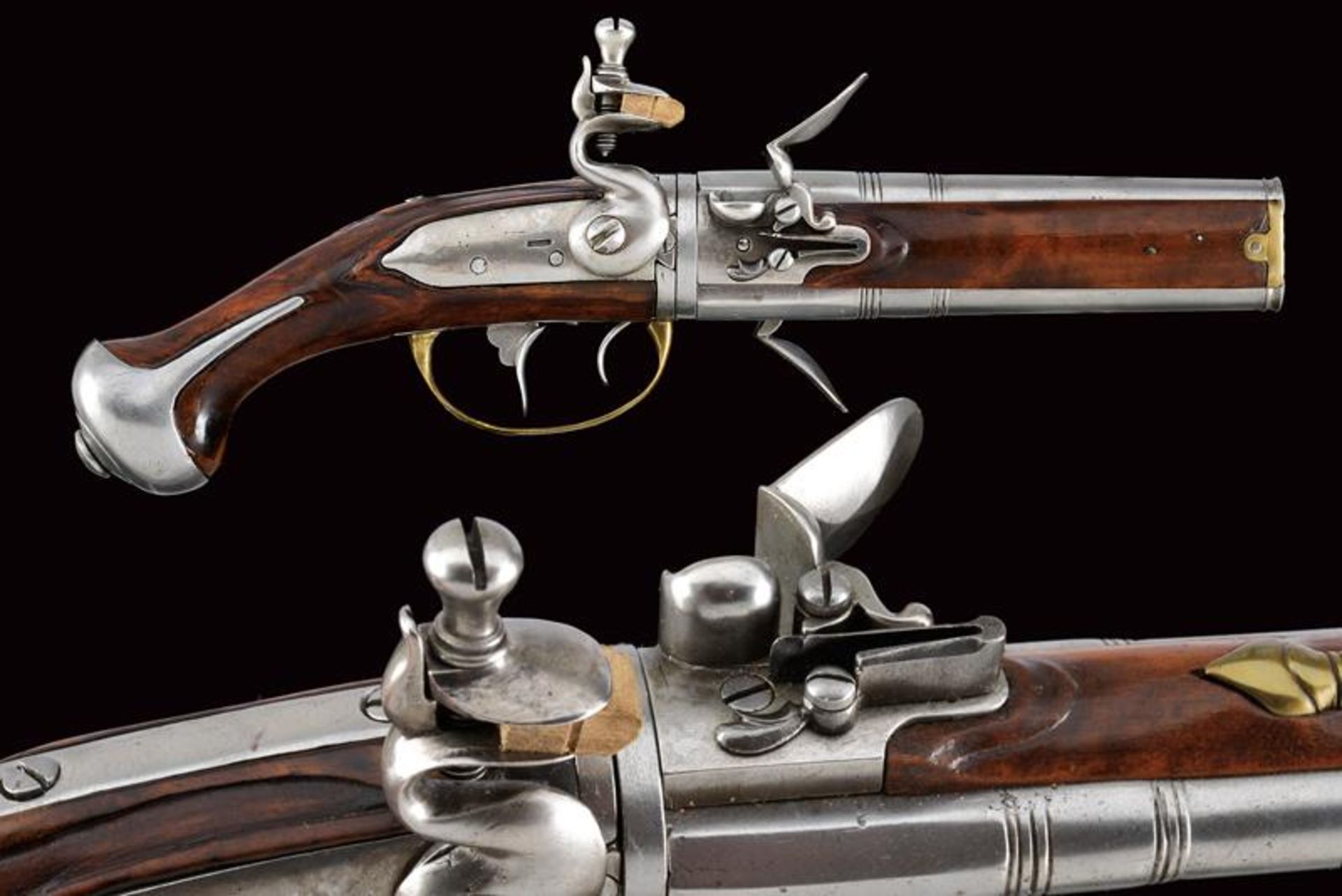 A rare flintlock Wender traveling pistol