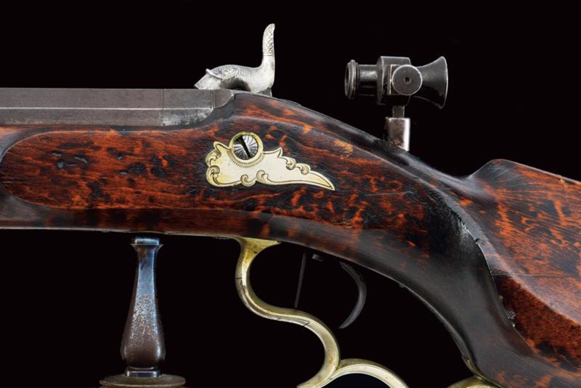 An elegant percussion target carbine by John J. Wurfflein with accessories - Image 5 of 14