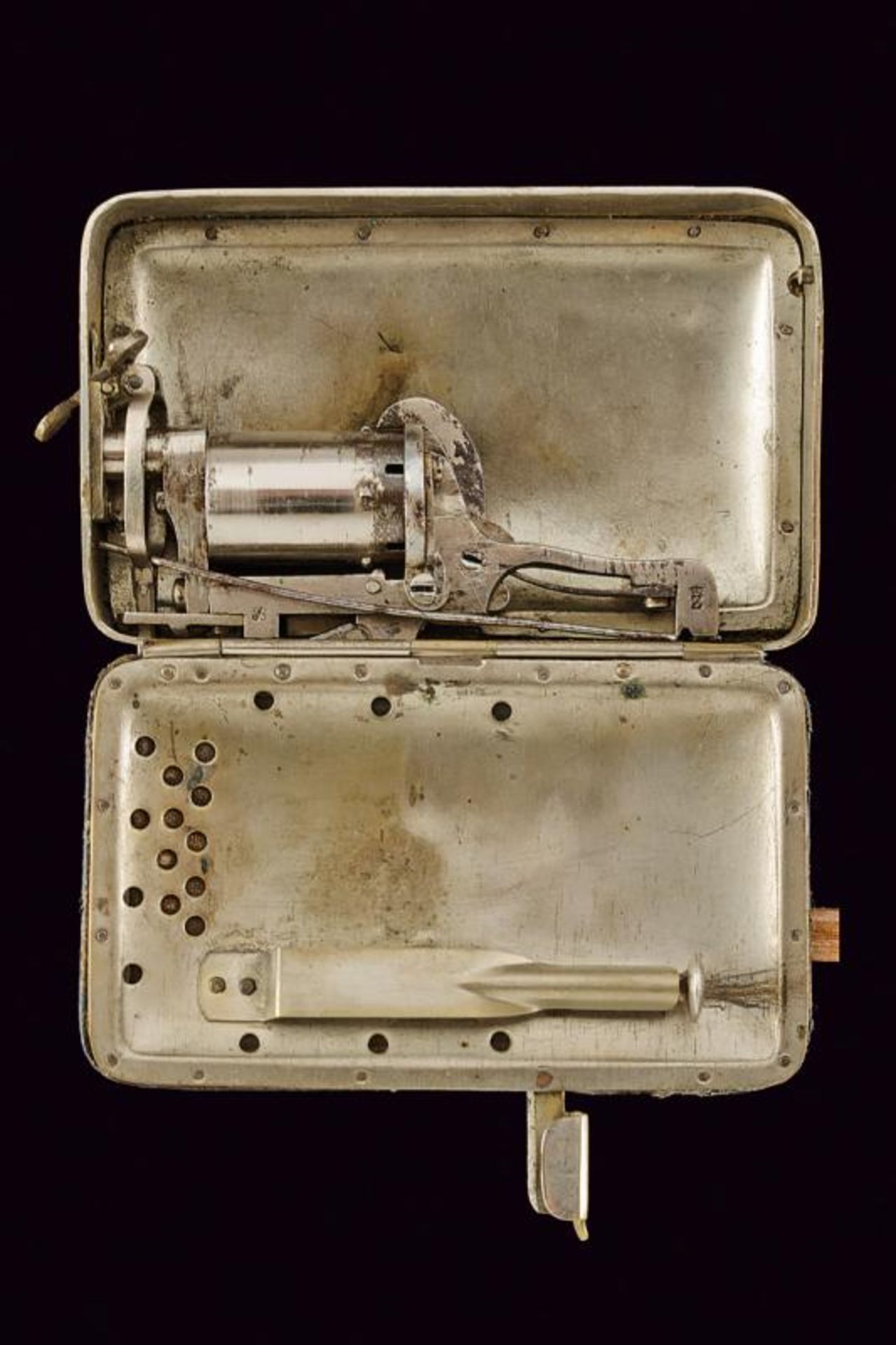 A very scarce Frankenau pin-fire pepperbox revolver in a purse