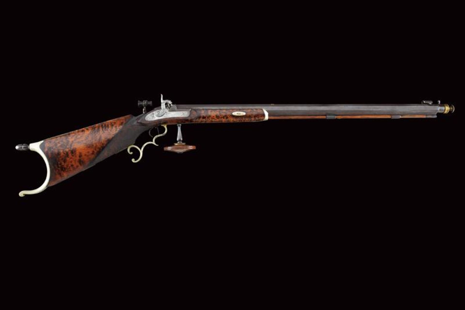 An elegant percussion target carbine by John J. Wurfflein with accessories - Image 14 of 14