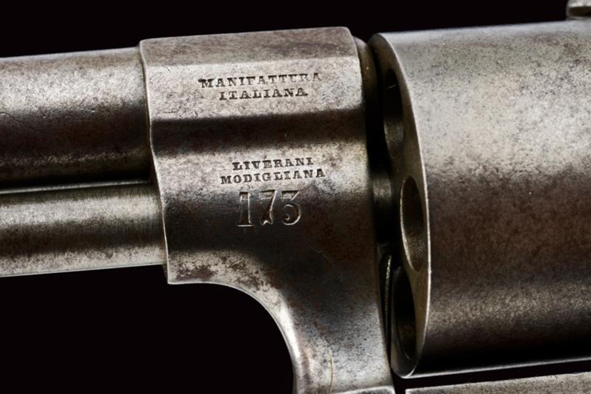 A rare Liverani-Modigliana system pin fire revolver - Image 6 of 6