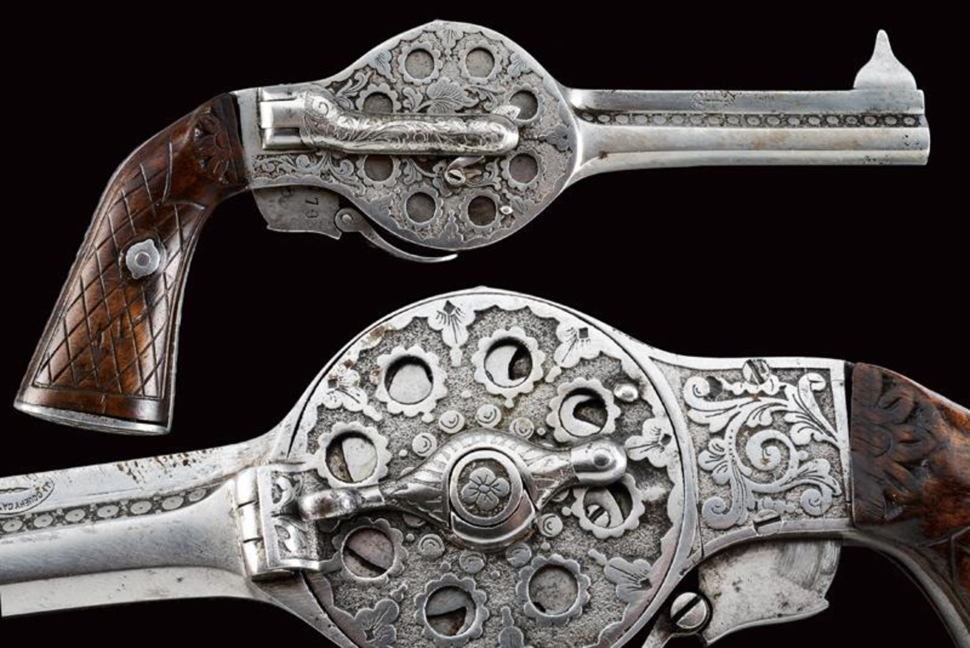 A rare ten-shot Noel & Guery system pistol