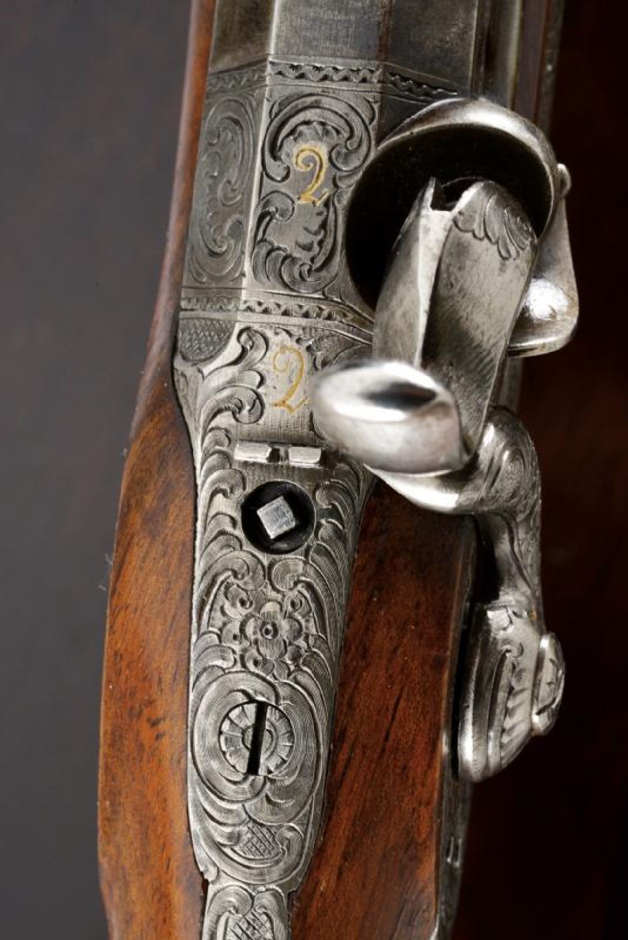 A fine pair of cased percussion pistols by Jaquet - Bild 6 aus 10