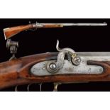 A 'bench rest' percussion target carbine signed R. More