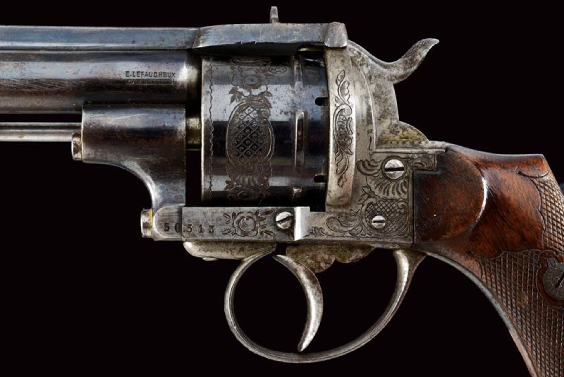 A fine Lefaucheux pin fire revolver - Image 2 of 8