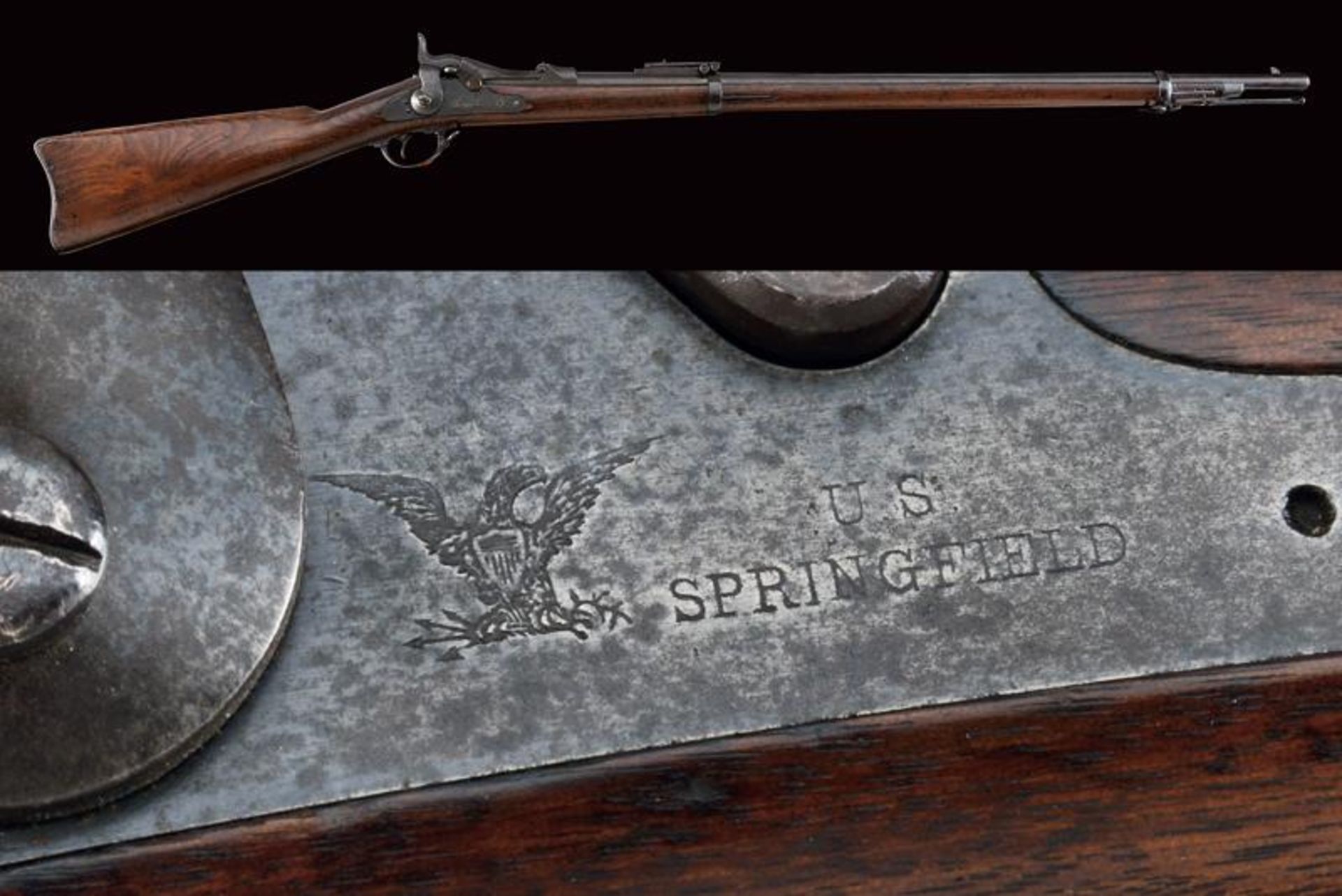 An 1884 Model U.S. 'Trapdoor' rifle