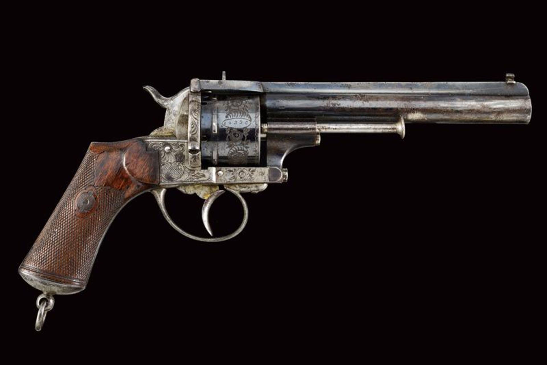 A fine Lefaucheux pin fire revolver