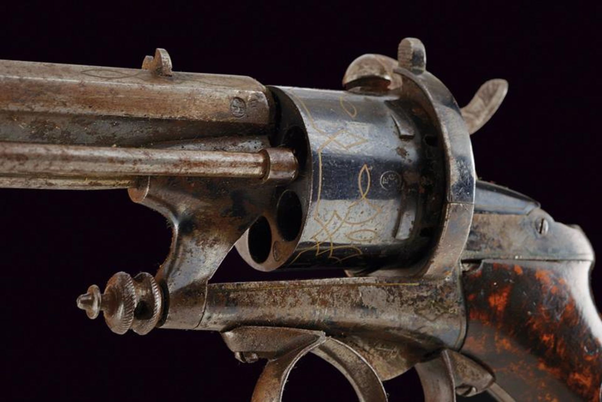 A cased Chamelot-Delvigne pinfire revolver - Image 3 of 4