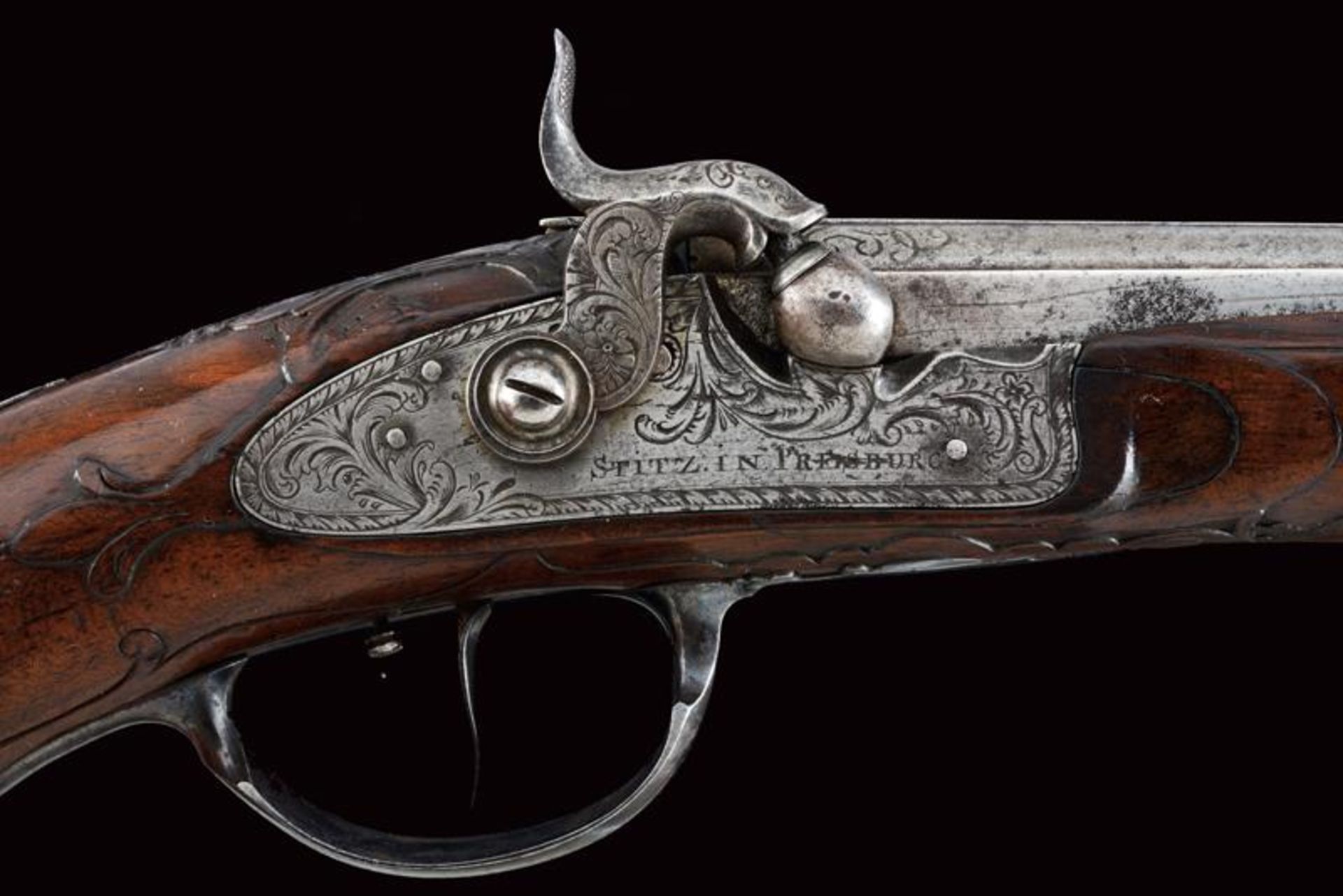 A fine pistol converted to percussion by Kuchenreuter and Stitz - Image 2 of 8