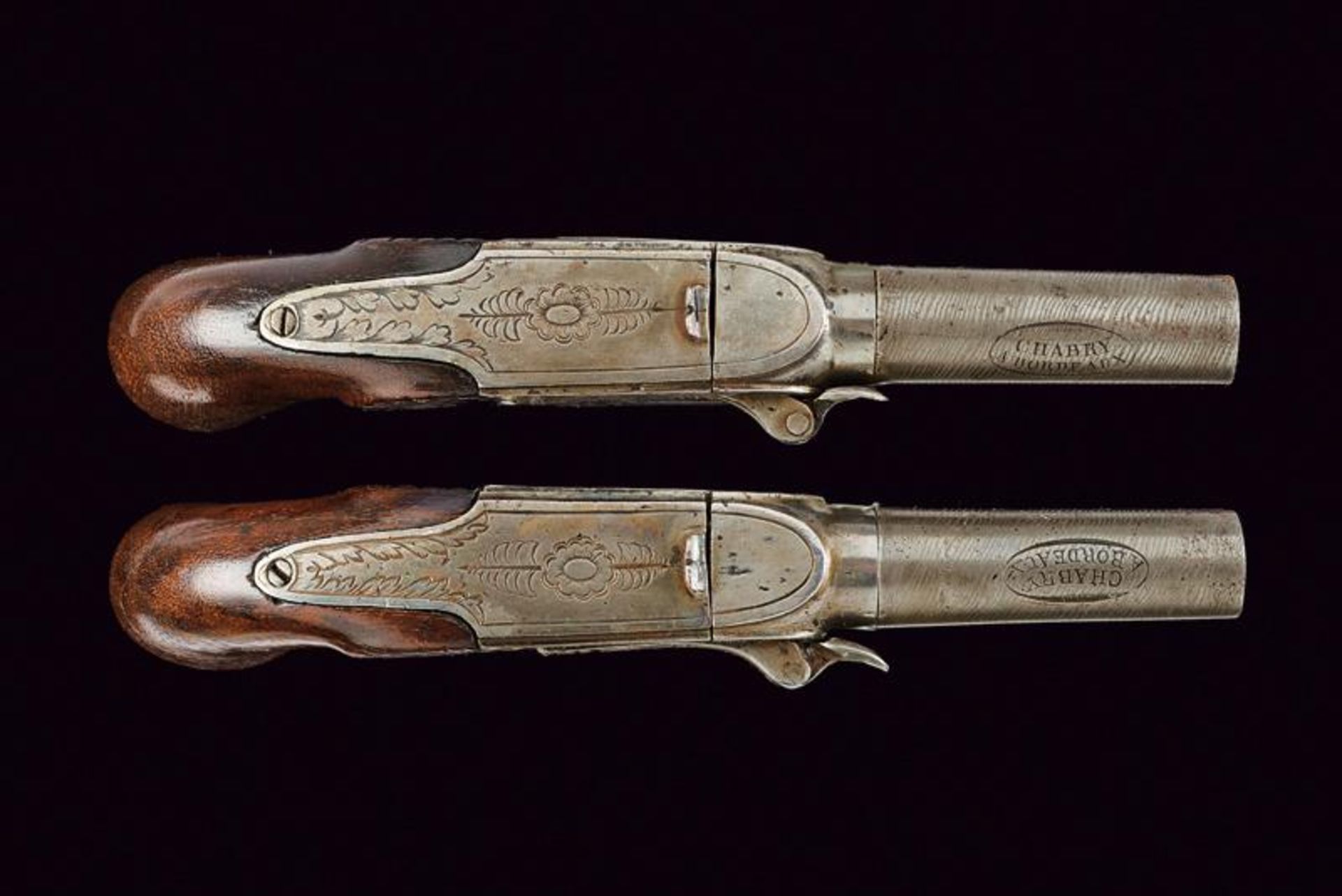 A pair of percussion pocket pistols by Chabry - Bild 2 aus 3