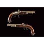 A pair of percussion pistols signed P. Boitard