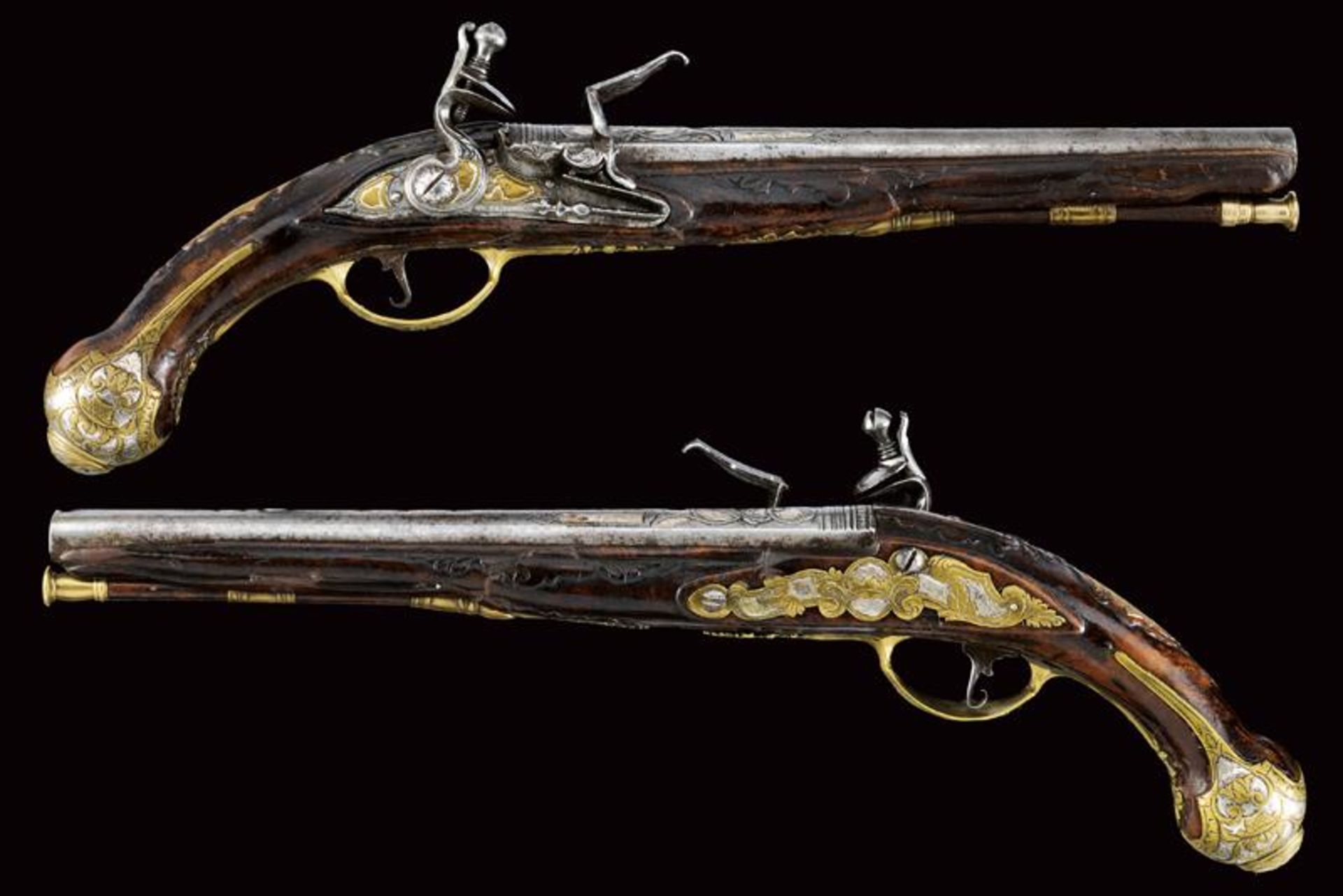 A pair of flintlock pistols by Angelo Bini