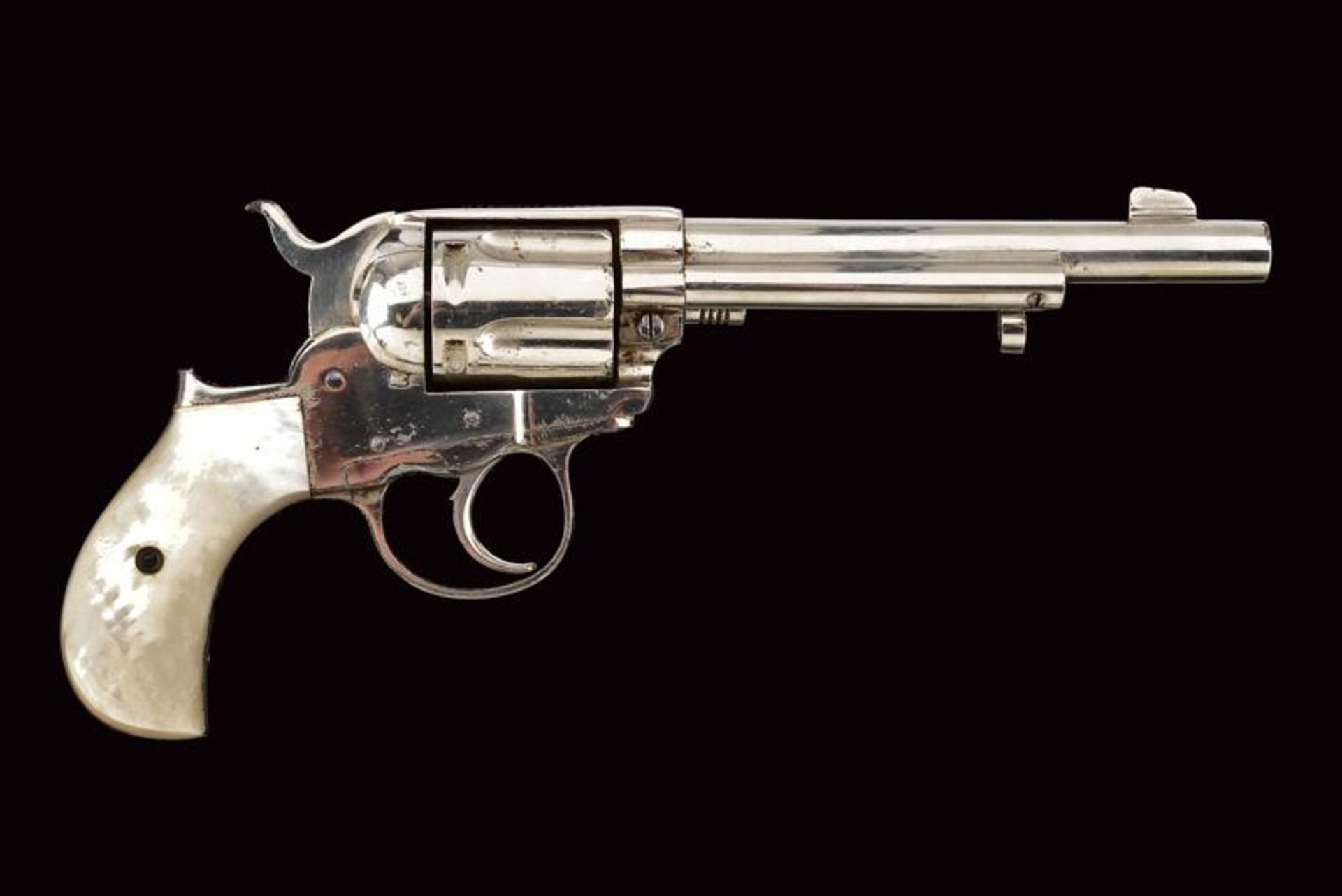 A Colt Lightning type center fire revolver