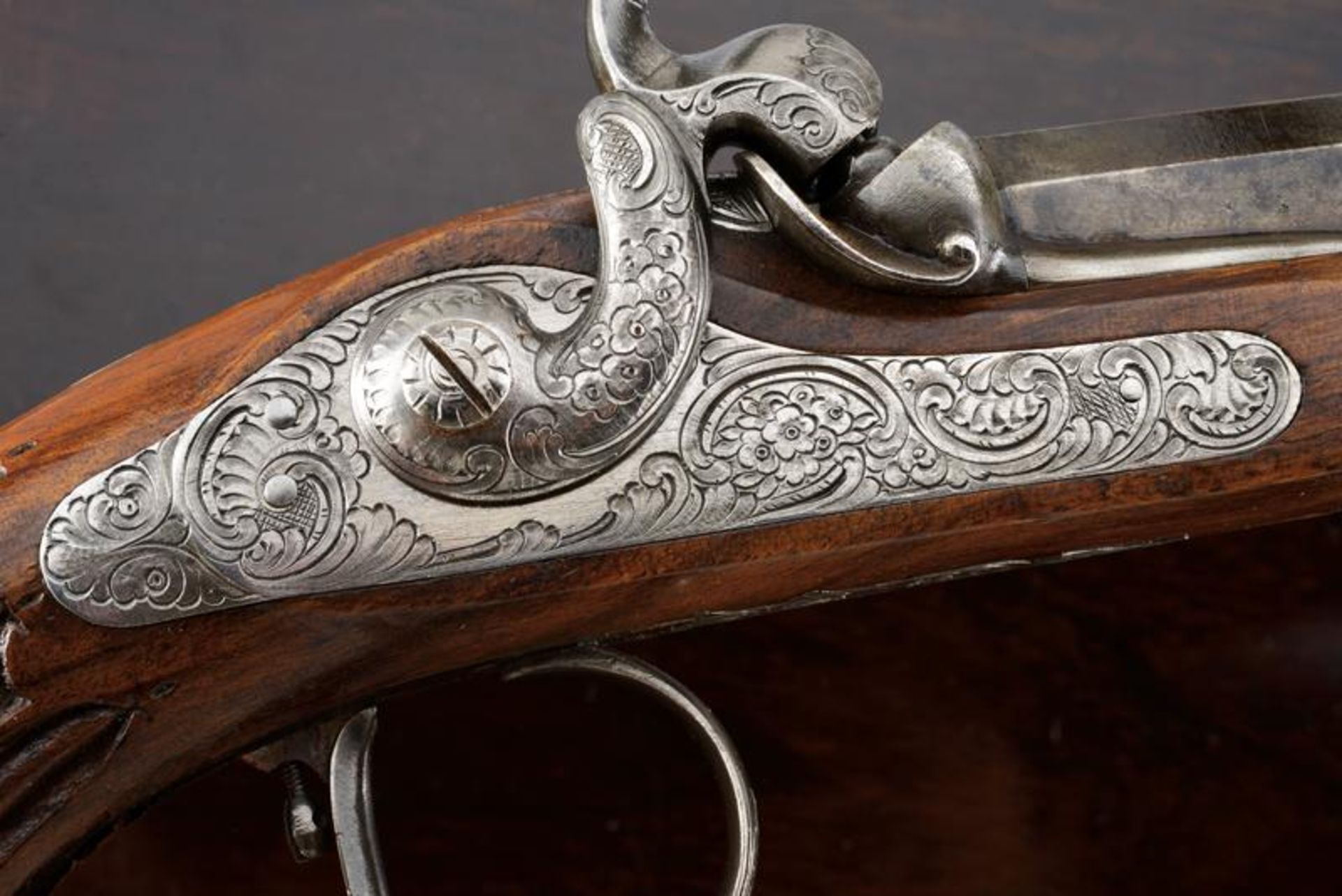 A fine pair of cased percussion pistols by Jaquet - Bild 2 aus 10