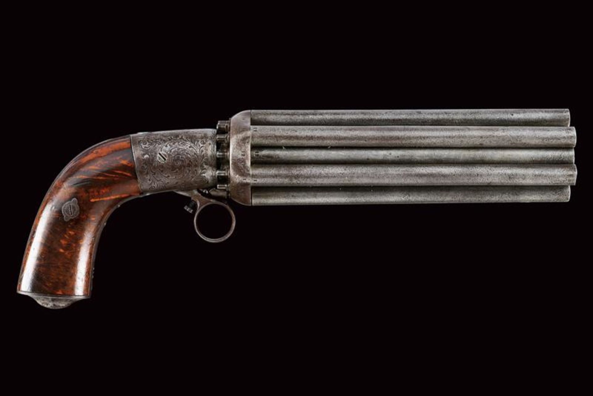 A very scarce twelve-shot percussion pepperbox revolver by Zaoue