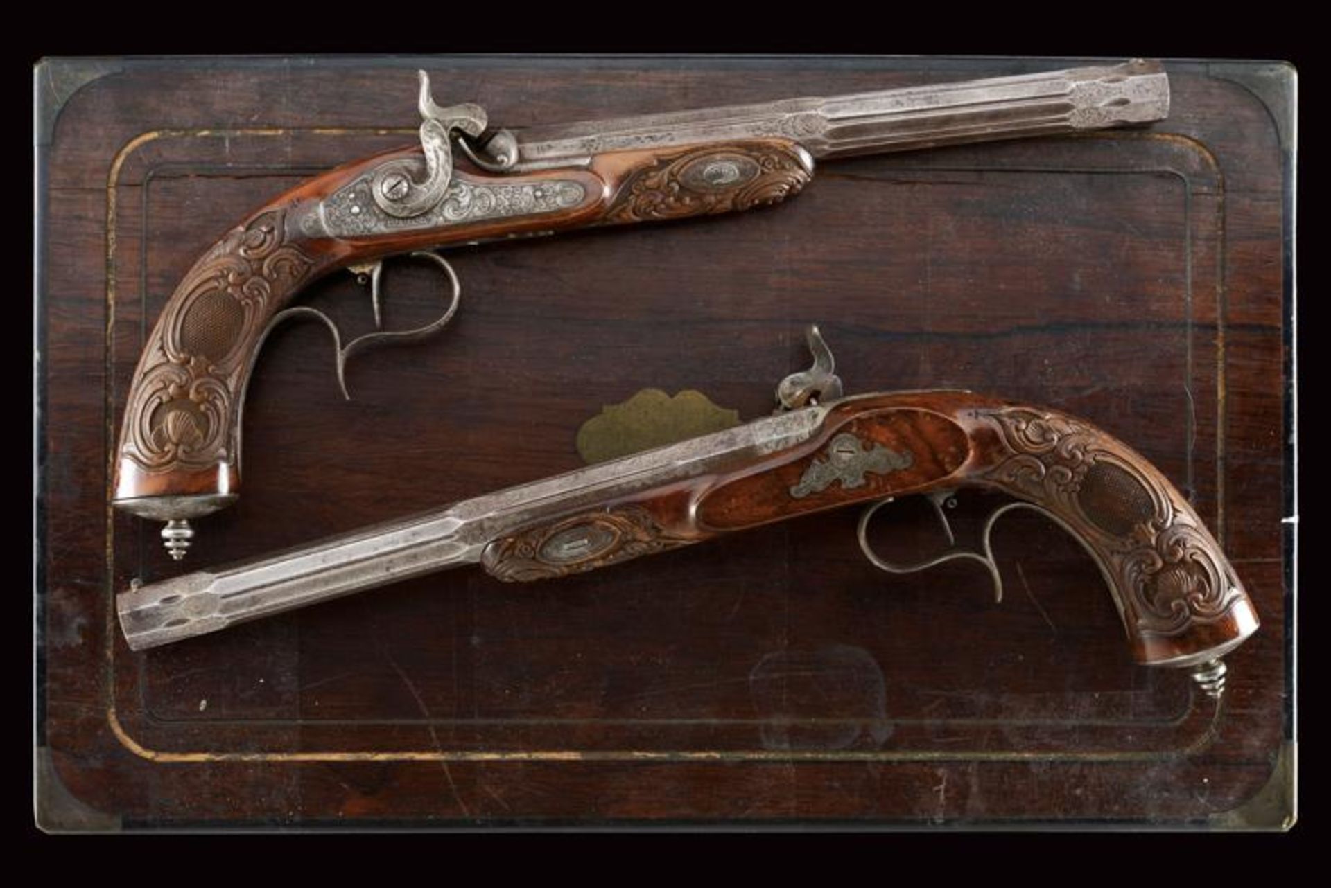 A pair of cased percussion pistols - Image 6 of 9