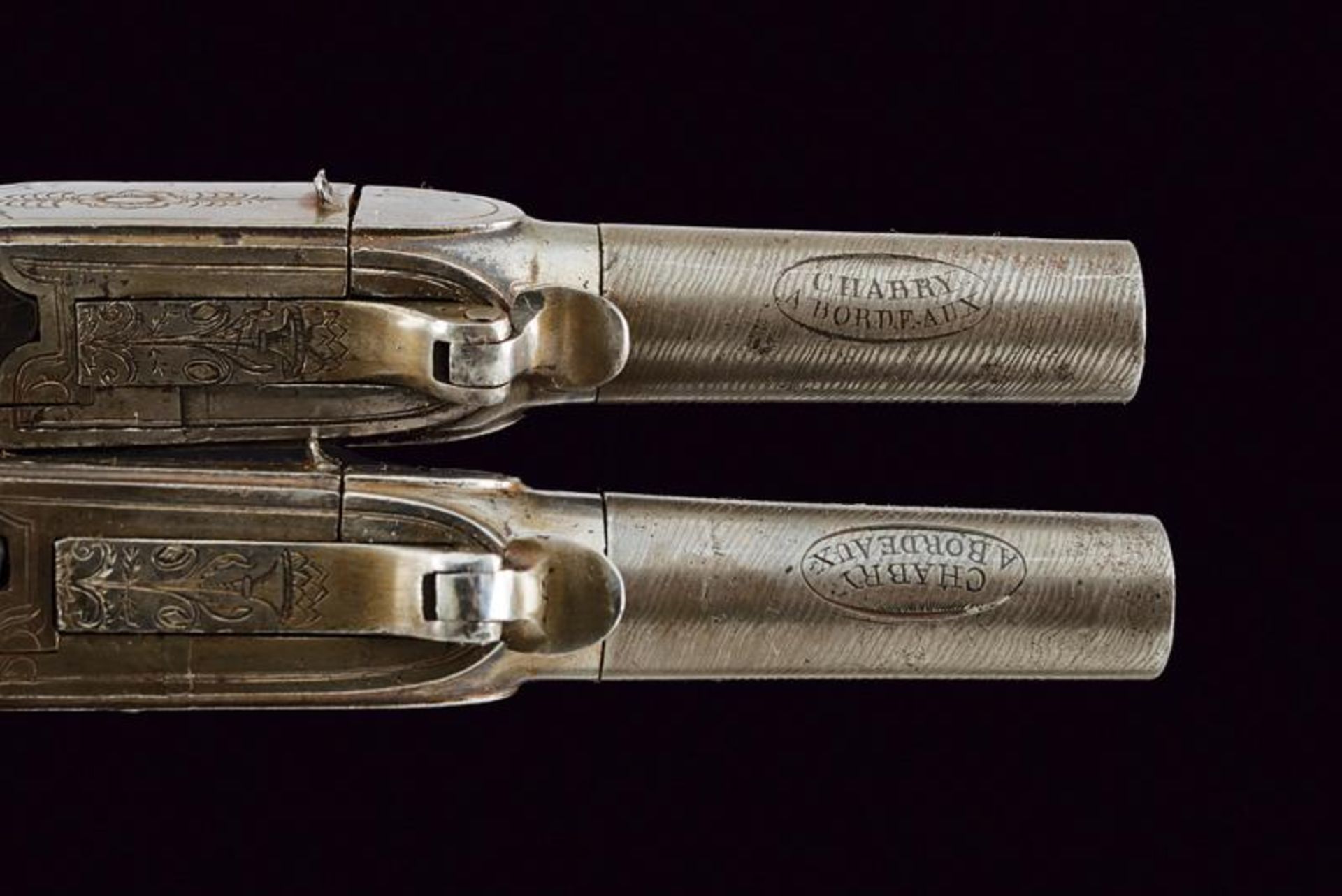 A pair of percussion pocket pistols by Chabry - Bild 3 aus 3