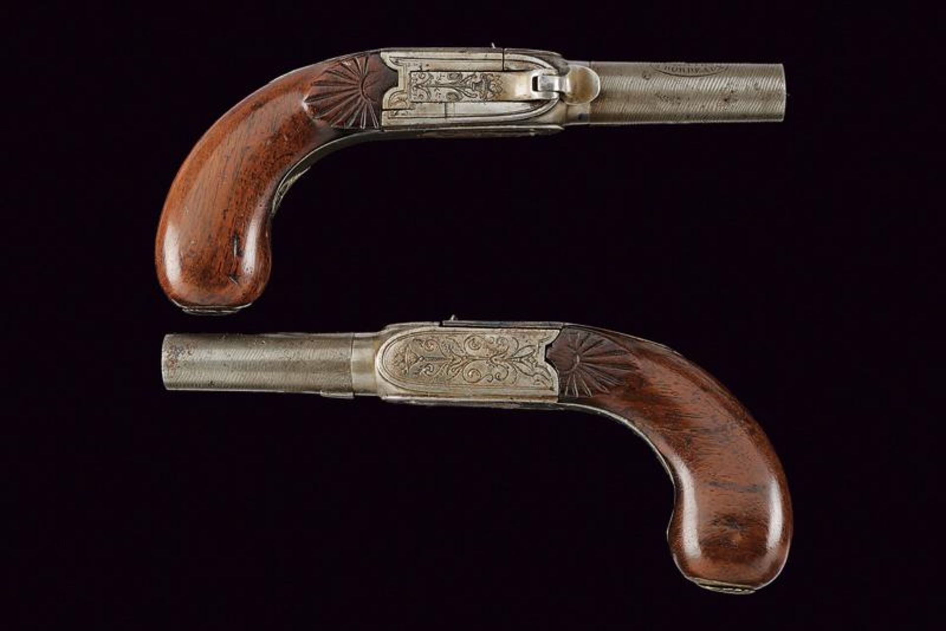 A pair of percussion pocket pistols by Chabry