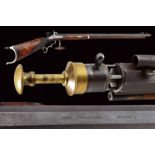 An elegant percussion target carbine by John J. Wurfflein with accessories