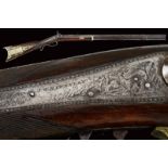 A percussion target carbine signed J.W. Hawksley