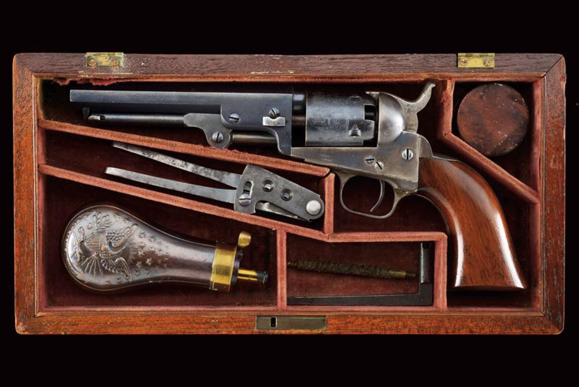 A Colt Model 1849 Pcoket Revolver with case