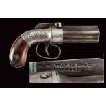A percussion pepperbox revolver by Manhattan F. A. MFG.CO.