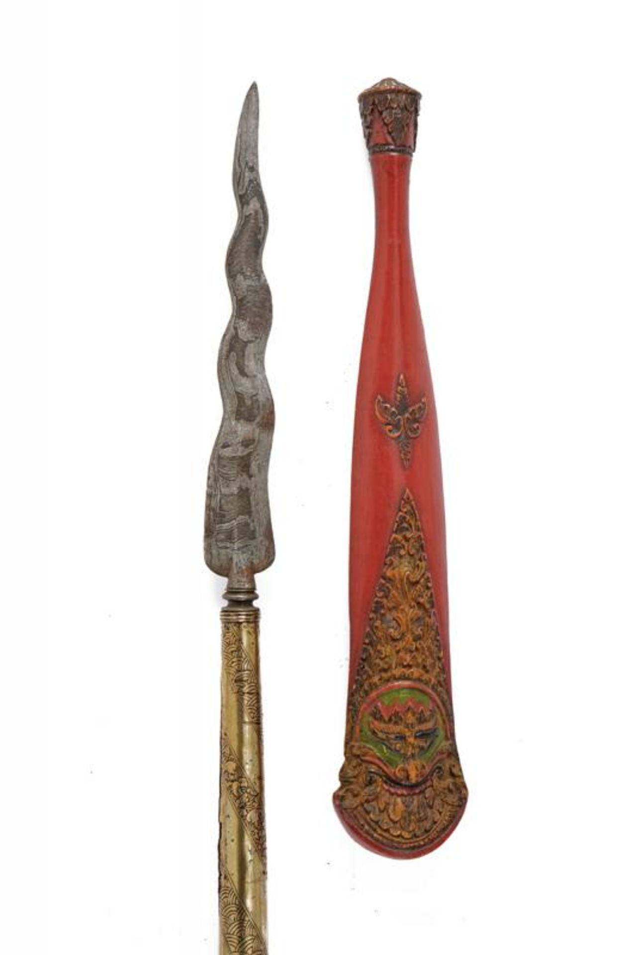 A Tombak (lance) with beautiful scabbard - Image 2 of 4