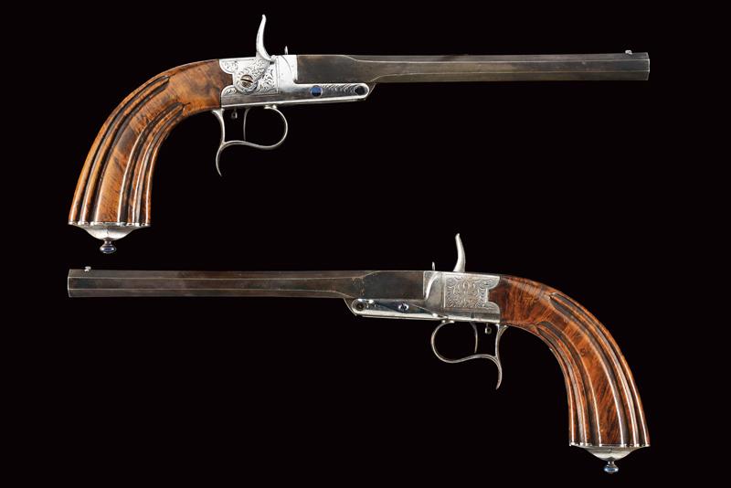 A pair of breech-loading target pistols