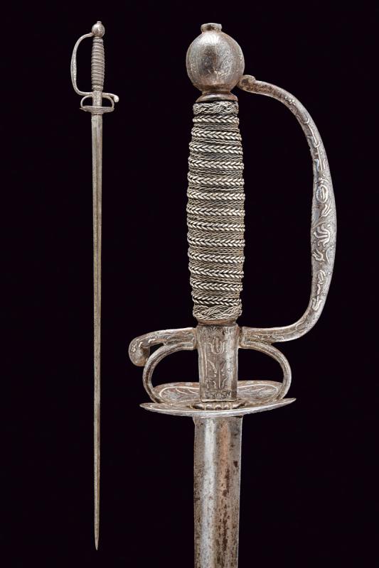 A silver decorated small sword