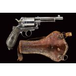 A rare 1870 model silver mounted Gasser center fire revolver