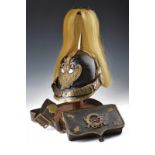 A very rare helmet and cartridge box for a musician of the Civic Guard