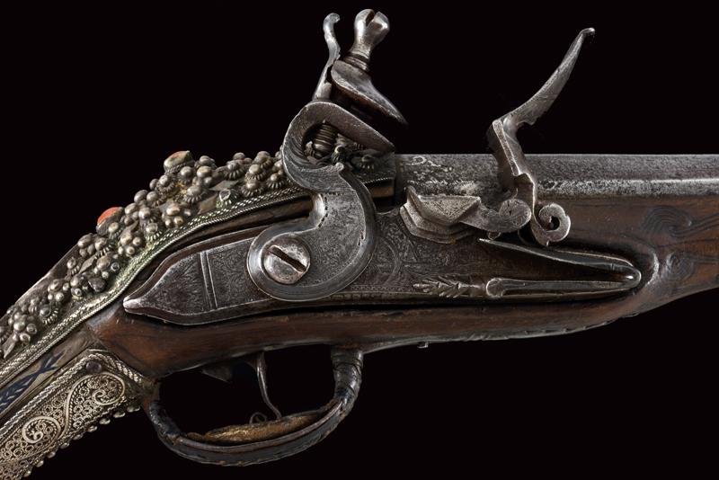 A beautiful silver mounted flintlock pistol in Ali Pasha style - Image 2 of 12