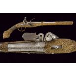 An elegant flintlock pistol